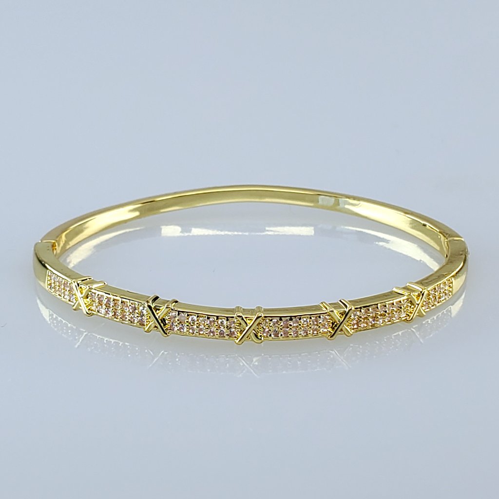 14k Gold Womens 2ct Diamond Bangle Bracelet 14 K Sterling Silver Ladies Jewelry